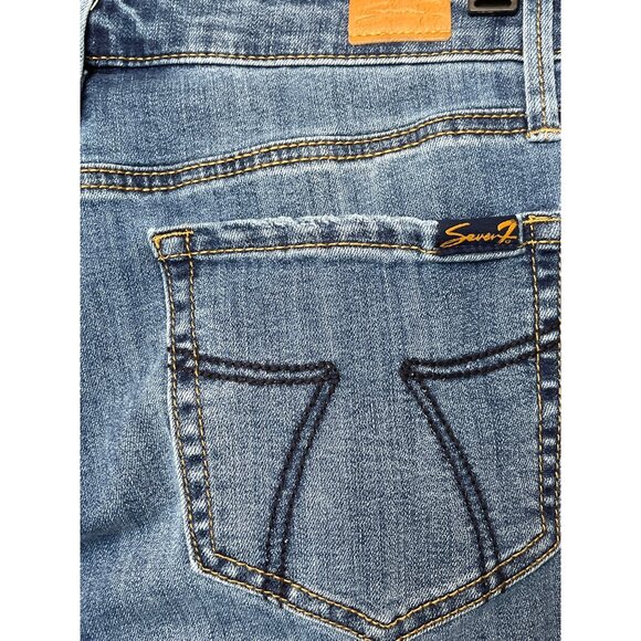 Seven7 Jeans Women’s 6 Tower Straight Crop Blue Stretch Denim - Picture 10 of 12